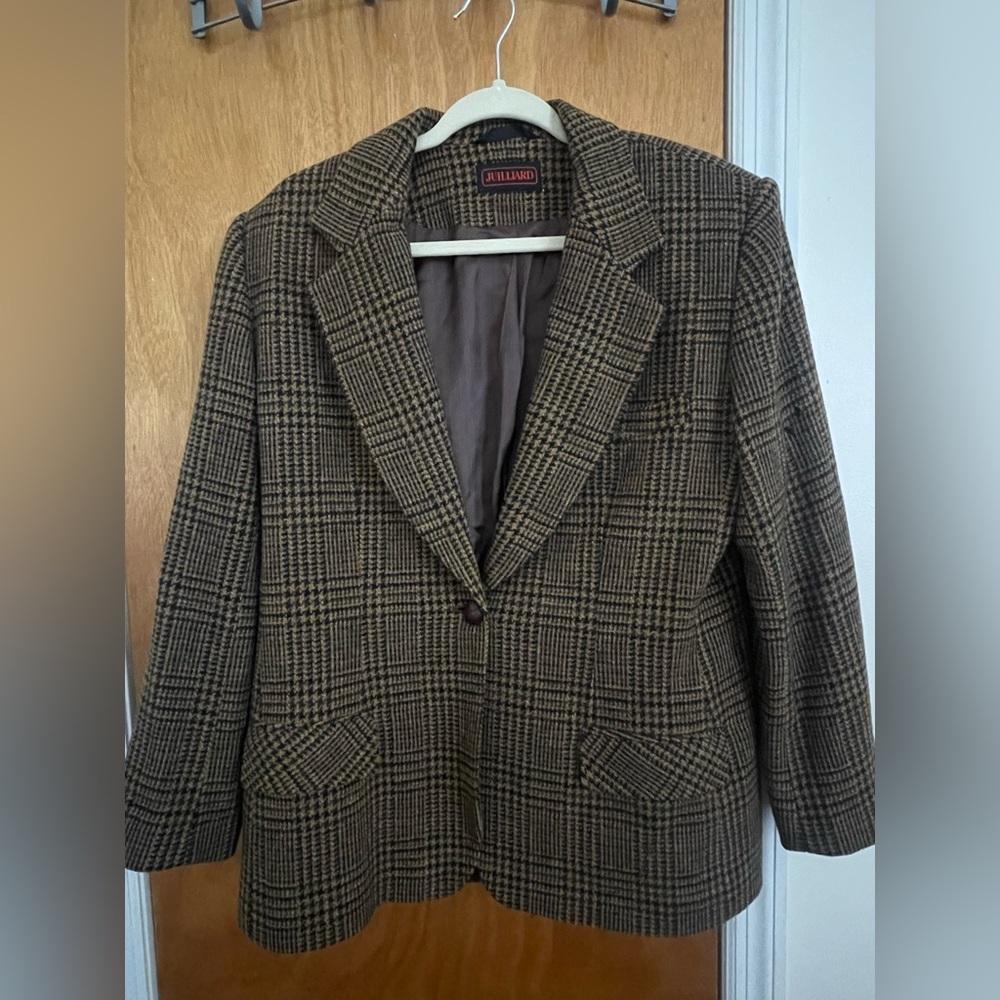 Plaid 100% Wool Blazer